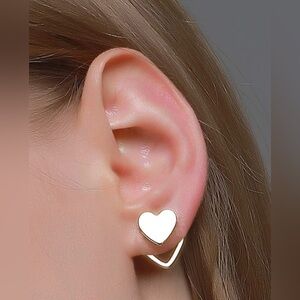 Silver Heart stud earrings